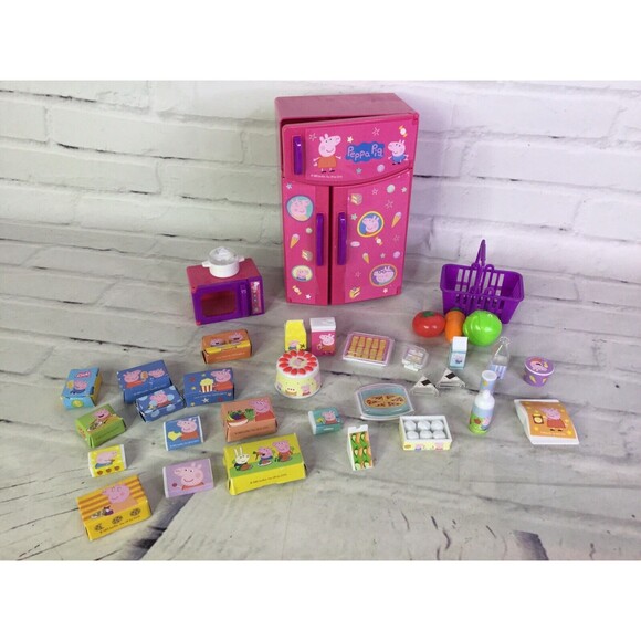 Peppa Pig House Kitchen Food Groceries Fridge Microwave Toy Huge Big Lot Playset - Picture 1 of 12
